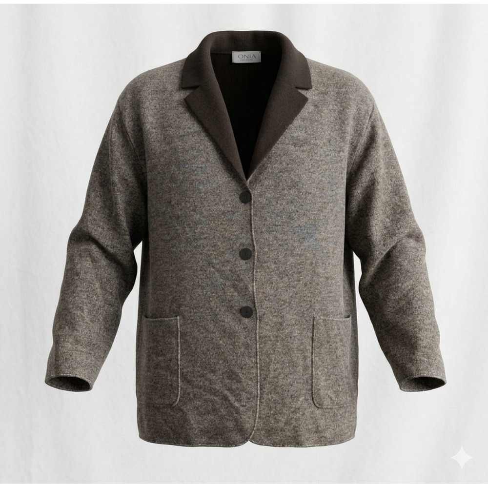 Gispa Donna Italian Women's Brown 3 Button Long Sleeve Overcoat. Size XL‎